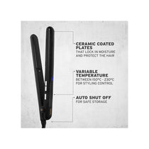 Wahl Salon Styling Afro Hair Straightener Ceramic Plates Automatic Shut-off Variable Temperature 230°C 46W Black