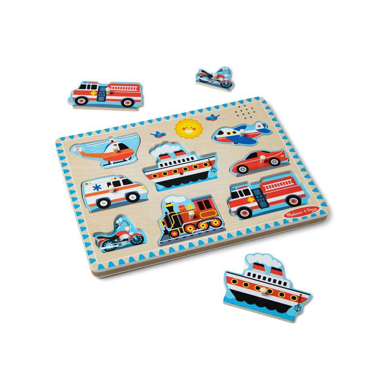 Melissa & Doug Vehicles Sound Puzzle 8 Pieces