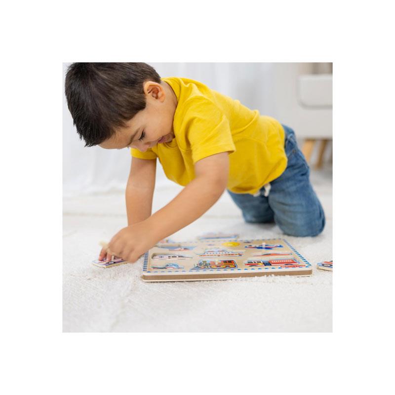 Melissa & Doug Vehicles Sound Puzzle 8 Pieces