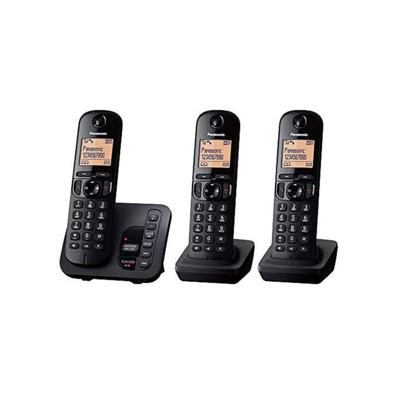 Panasonic Digital Cordless Answer Phone With Nuisance Calls Block Triple Handset Black