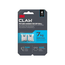 3M CLAW Drywall Plasterboard Picture Hanger Wall Hooks Holds Up To 7kg Pack of 4
