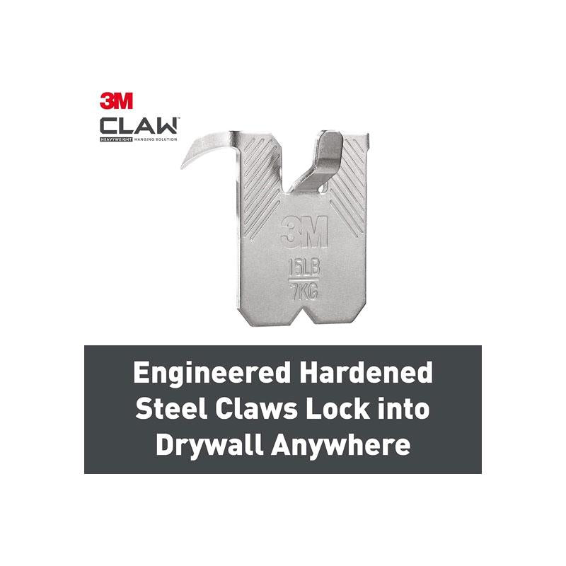 3M CLAW Drywall Plasterboard Picture Hanger Wall Hooks Holds Up To 7kg Pack of 4