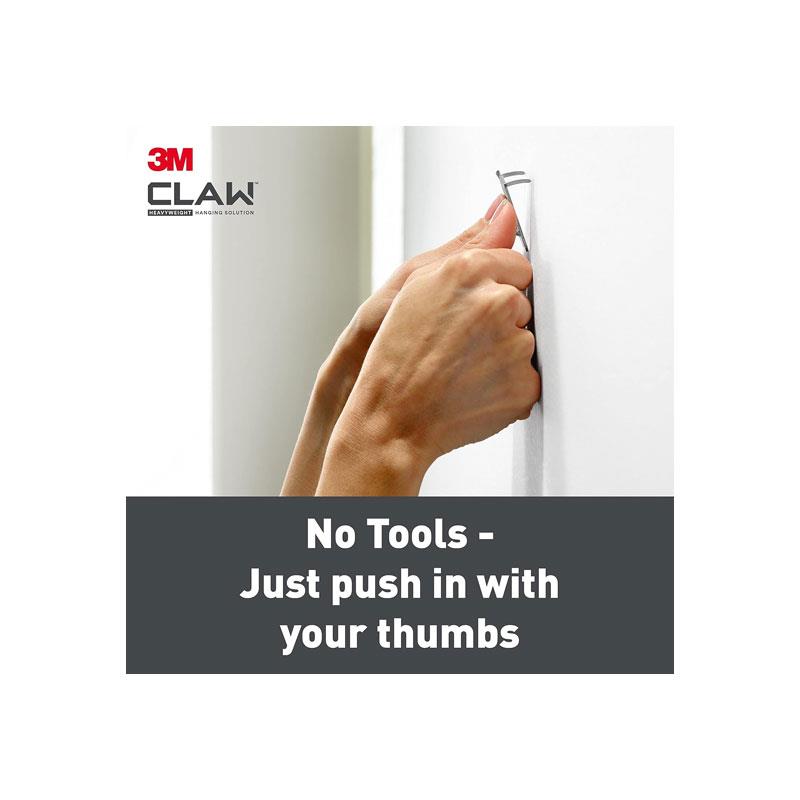 3M CLAW Drywall Plasterboard Picture Hanger Wall Hooks Holds Up To 7kg Pack of 4