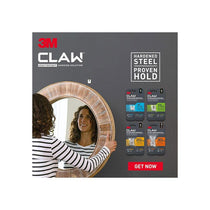 3M CLAW Drywall Plasterboard Picture Hanger Wall Hooks Holds Up To 7kg Pack of 4