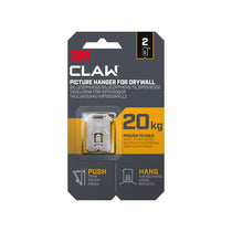 3M CLAW Drywall Plasterboard Picture Hanger Wall Hooks Holds Up To 20kg Pack of 2