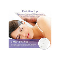 Carmen Heated Under Blanket King Size 3 Heat Settings Overheat Protection 70W 120 x 130cm White