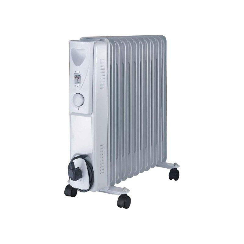 Fine Elements 11 Fin Oil Filled Radiator Heater 2500W 3 Heat Settings Adjustable Thermostat Overheat Protection White Main image