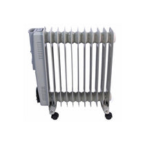 Fine Elements 11 Fin Oil Filled Radiator Heater 2500W 3 Heat Settings Adjustable Thermostat Overheat Protection White