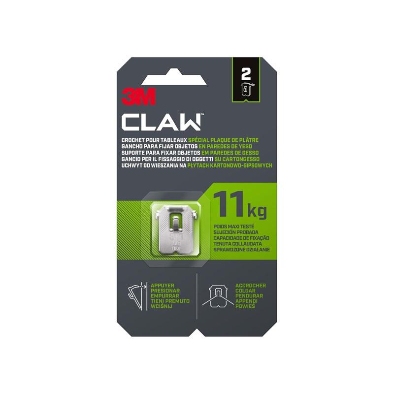 3M CLAW Drywall Plasterboard Picture Hanger Wall Hooks Holds Up To 11kg Pack of 2