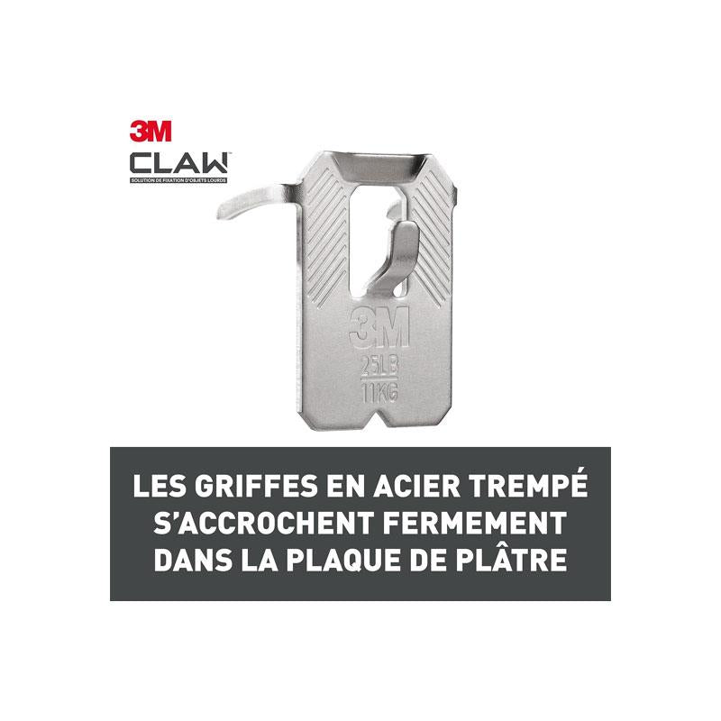 3M CLAW Drywall Plasterboard Picture Hanger Wall Hooks Holds Up To 11kg Pack of 2