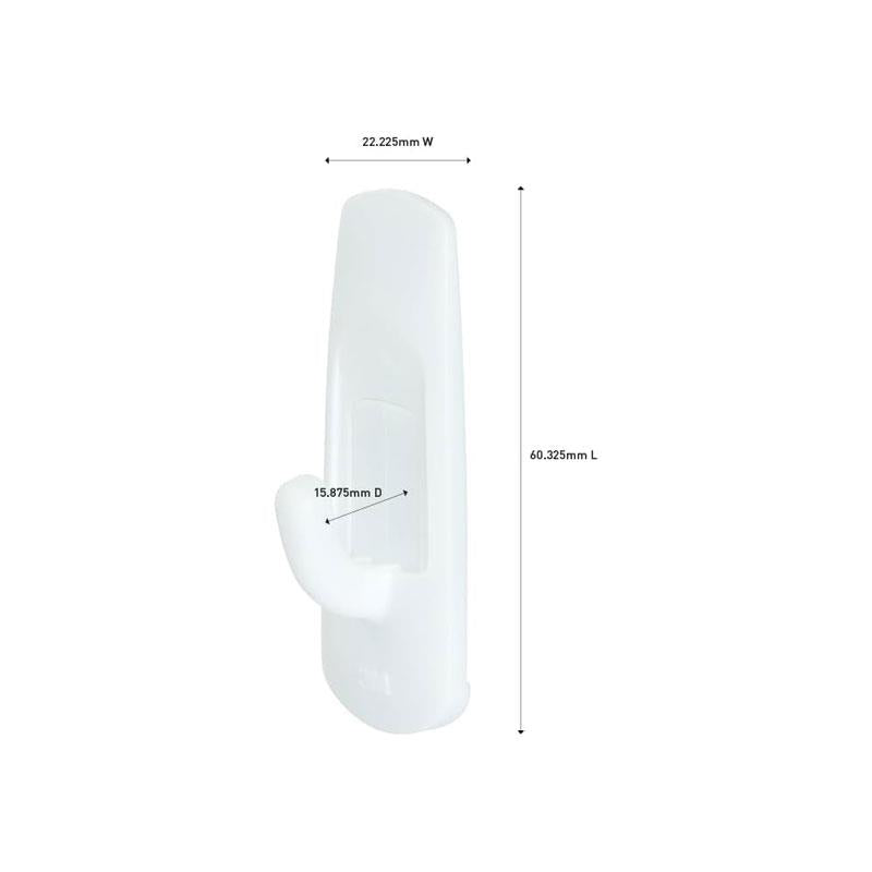 3M Command Utility Hooks Small 6 Hooks And 12 Small Strips 450g Holding Power Value Pack White Secondary image