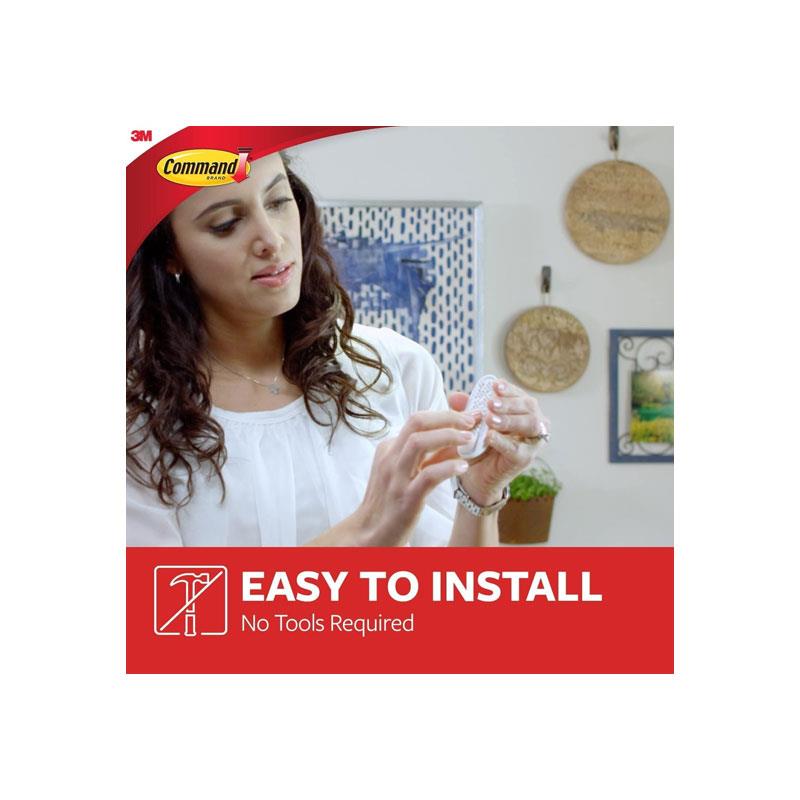 3M Command Utility Hooks Small 6 Hooks And 12 Small Strips 450g Holding Power Value Pack White
