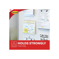 3M Command Utility Hooks Small 6 Hooks And 12 Small Strips 450g Holding Power Value Pack White