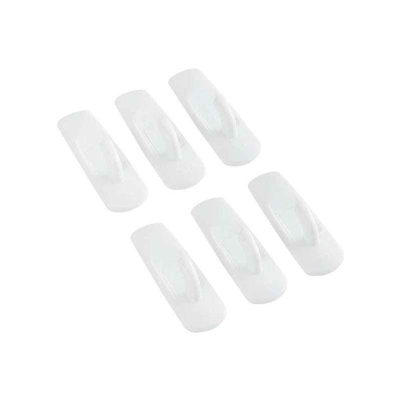 3M Command Utility Hooks Small 6 Hooks And 12 Small Strips 450g Holding Power Value Pack White