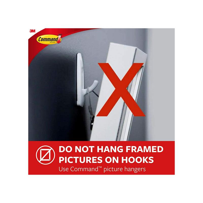 3M Command Utility Hooks Large 1 Hook And 2 Large Strips 2.2kg Holding Power White