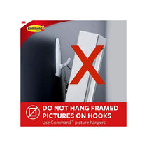 3M Command Utility Hooks Large 1 Hook And 2 Large Strips 2.2kg Holding Power White