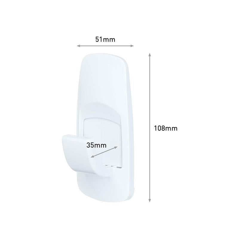 3M Command Utility Hook Jumbo 1 Hook And 4 Large Strips 3.4kg Holding Power White