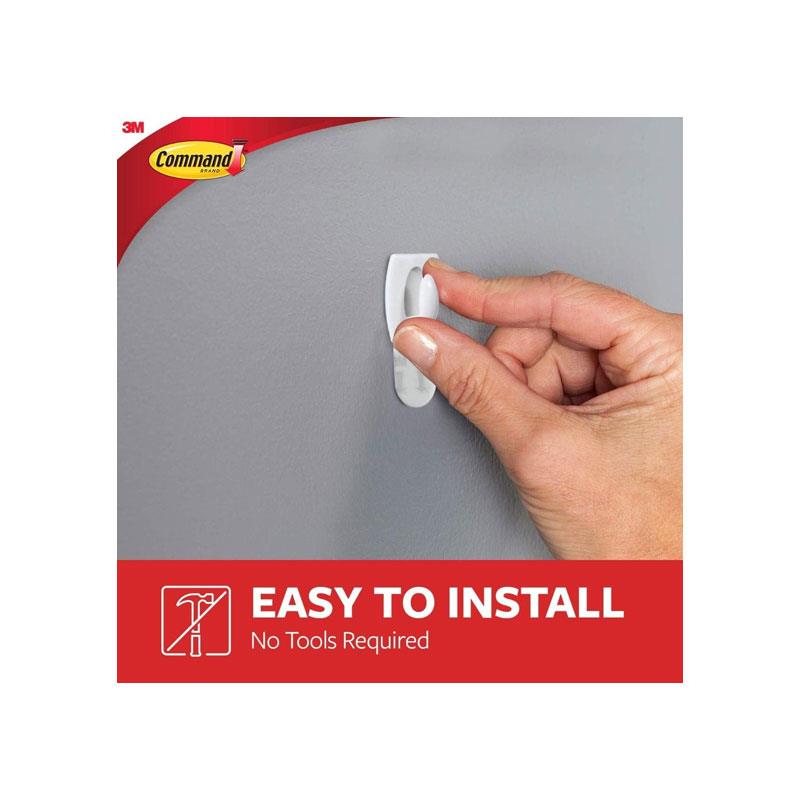3M Command Mini Hooks Mini 6 Hooks And 8 Small Strips 225g Holding Power White