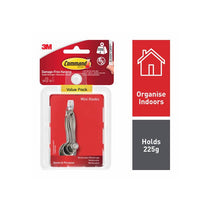 3M Command Mini Hooks Value Pack Mini 18 Hooks And 24 Small Strips 225g Holding Power White
