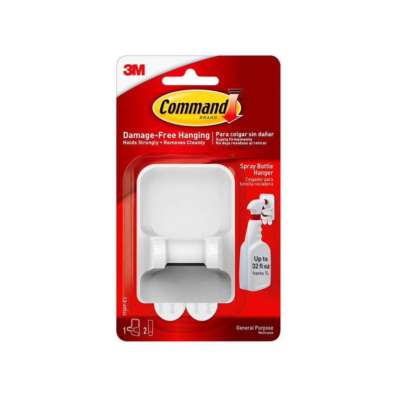 3M Command Spray Bottle Hanger Large 1 Hanger And 2 Large Strips 1 Kg Holding Power White Main image