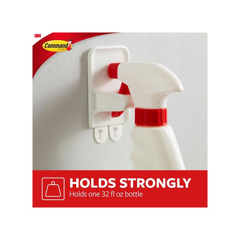 3M Command Spray Bottle Hanger Large 1 Hanger And 2 Large Strips 1 Kg Holding Power White
