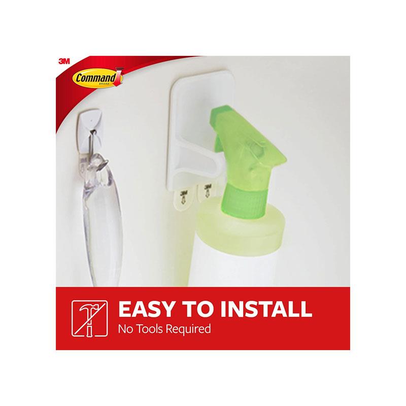 3M Command Spray Bottle Hanger Large 1 Hanger And 2 Large Strips 1 Kg Holding Power White