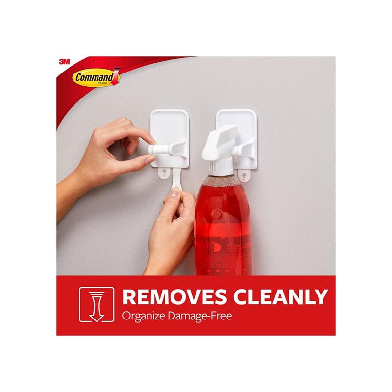 3M Command Spray Bottle Hanger Large 1 Hanger And 2 Large Strips 1 Kg Holding Power White