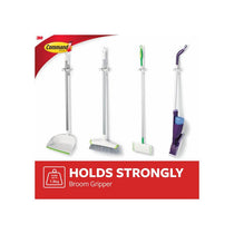 3M Command Broom Gripper Large 1 Gripper And 2 Large Strips 1.8kg Holding Power White