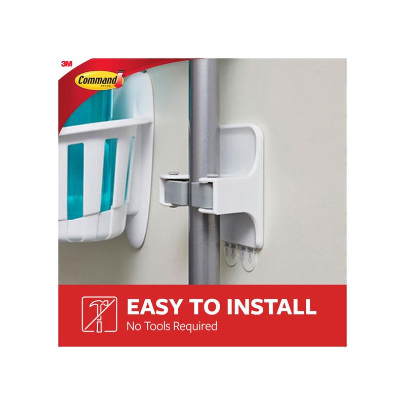 3M Command Broom Gripper Large 1 Gripper And 2 Large Strips 1.8kg Holding Power White