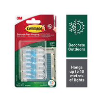 3M Command Outdoor Light Clips Small 16 Clips And 20 Small Strips Value Pack Transparent/Clear