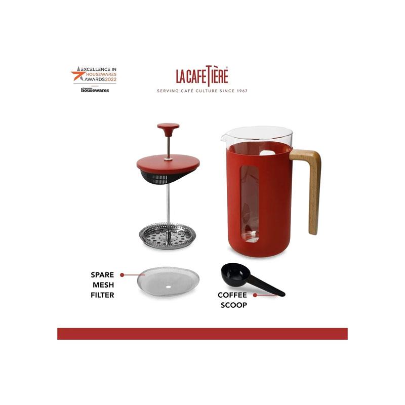 La Cafetiere Pisa Cafetiere French Presses 3-Cup 350ml Touchscreen Glass Red