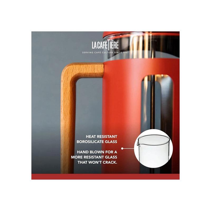 La Cafetiere Pisa Cafetiere French Presses 3-Cup 350ml Touchscreen Glass Red