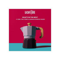 La Cafetiere Venice 3 Cup Espresso Maker Traditional Italian Espresso Pots Aluminium Two Tone 150ml Purple