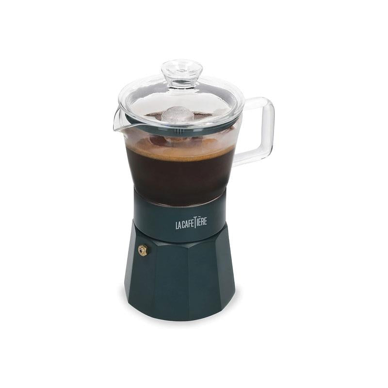 La Cafetiere Verona Glass Espresso Maker 6-Cup Borosilicate Glass Green