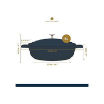 MasterClass Shallow Casserole Dish 32cm 5 Litres Cast Aluminium Metal Gift Boxed Black
