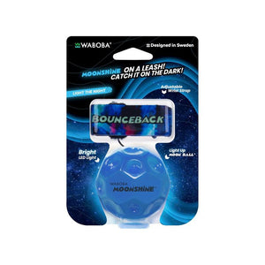 Waboba LED Bounceback Moon Ball With Wrist Strap High-Bounce Tether Ball Motion-Activated Lights Blue