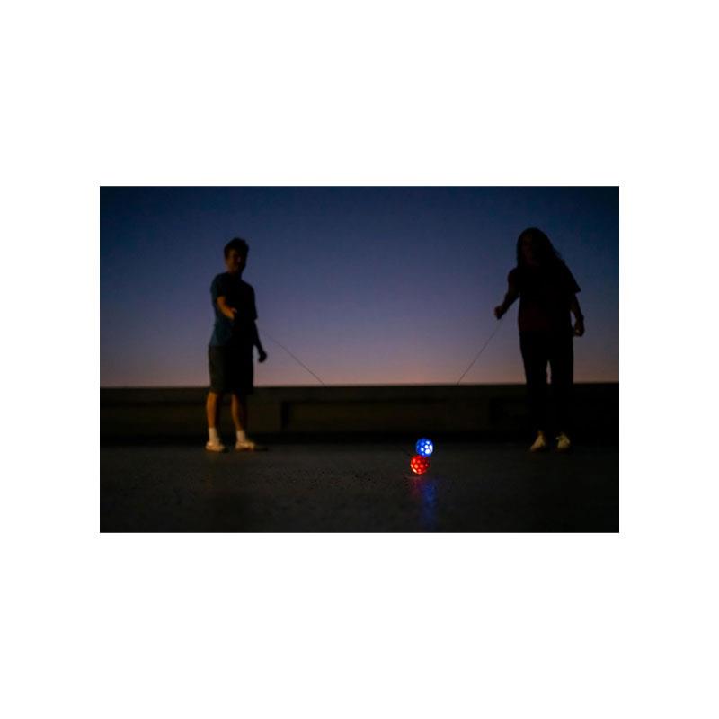 Waboba LED Bounceback Moon Ball With Wrist Strap High-Bounce Tether Ball Motion-Activated Lights Blue