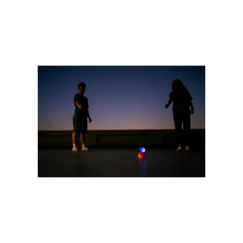 Waboba LED Bounceback Moon Ball With Wrist Strap High-Bounce Tether Ball Motion-Activated Lights Red