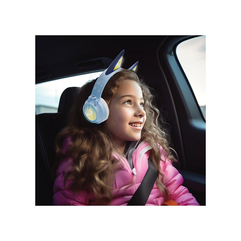Lexibook Bluey Universe 3D Design Bluetooth Wired Light-Up Headphones Blue