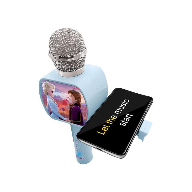 Lexibook Disney Frozen II Wireless Karaoke Microphone With Bluetooth Built-In Speaker - Blue