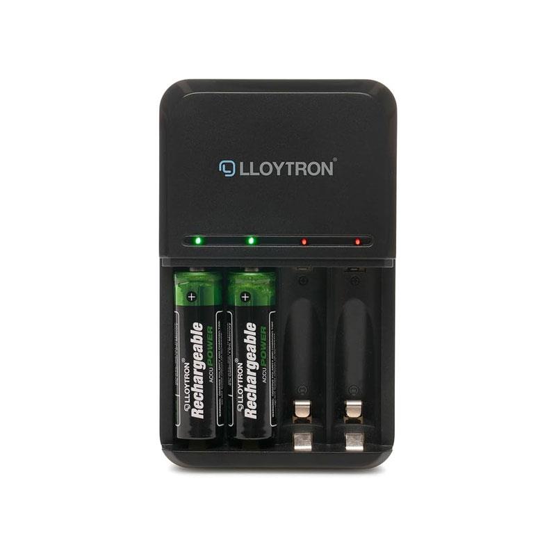 Lloytron Ultra Fast AA/AAA Smart Battery Charger For NiMH Batteries Black
