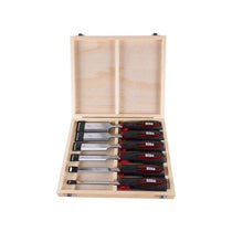 Hilka Tools Wood Chisel Set Clear Grip 6 Pieces Bevel Chromium Vanadium Steel Red/Black