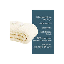 Beurer Monogram Comfort Fitted King Dual Heated Matress Cover 6 Temperature Settings Extra Soft Breathable King Size 200 x 150cm White