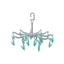 JVL 10 Arm Folding Sock Dryer With 20 Piece Pegs One Size Aqua/Grey/White