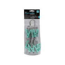 JVL 10 Arm Folding Sock Dryer With 20 Piece Pegs One Size Aqua/Grey/White