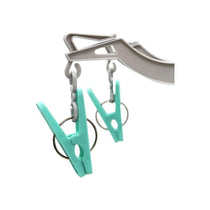 JVL 10 Arm Folding Sock Dryer With 20 Piece Pegs One Size Aqua/Grey/White