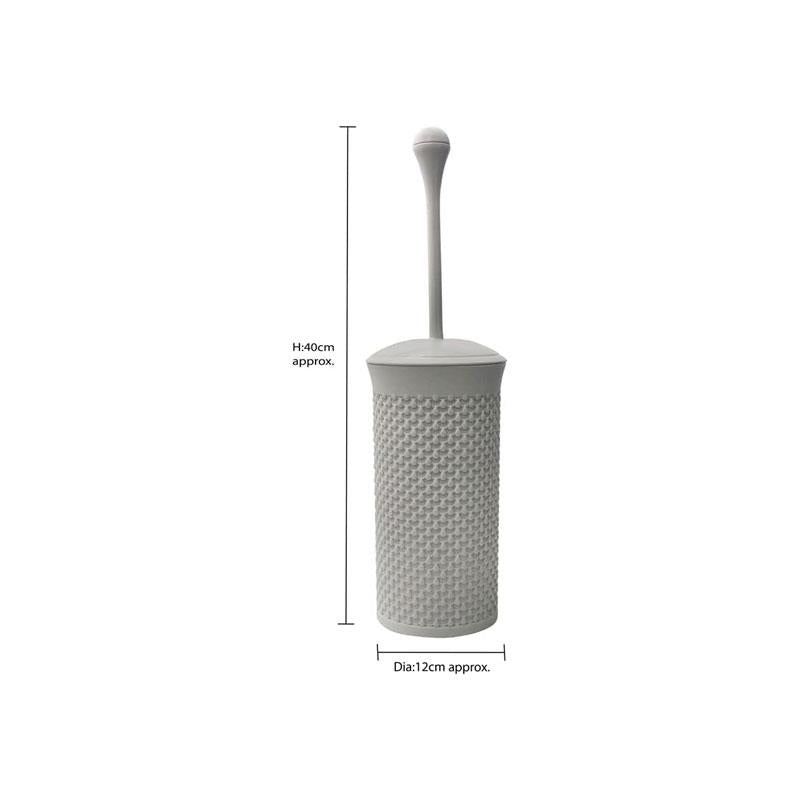 JVL Droplette Toilet Brush And Holder Set Plastic 40 x 12cm Approx Ice Grey Secondary image