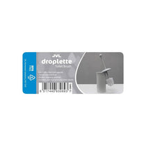 JVL Droplette Toilet Brush And Holder Set Plastic 40 x 12cm Approx Ice Grey