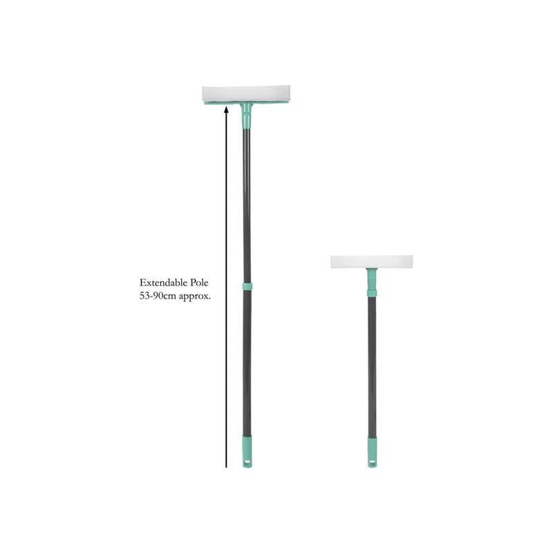 JVL Rubber Squeegee Sponge Window Cleaner With Extendable Pole Turquoise Secondary image