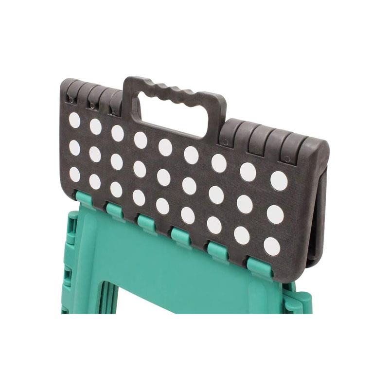 JVL Folding Step Stool Large Plastic Lightweight Maximum Load 150kg Turquiose/Grey
